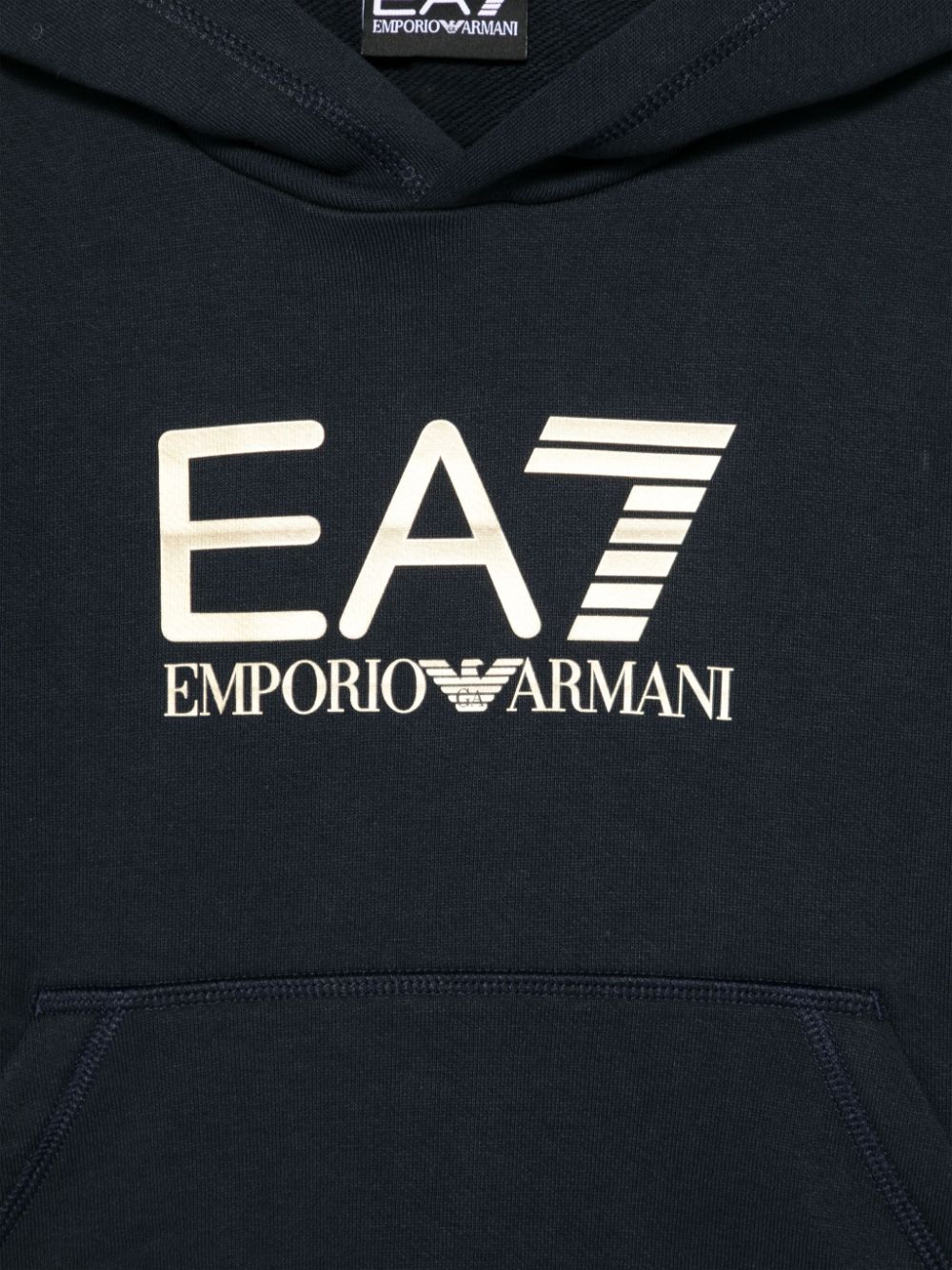 Shop Emporio Armani Logo-print Hoodie In Blue