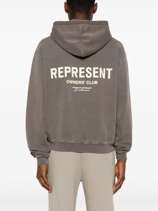 パーカー・フーディ REPRESENT Men Hoodies MLM4372 020 Grey Represent cotton sweatshirt Mascot Hoodie men's gray color