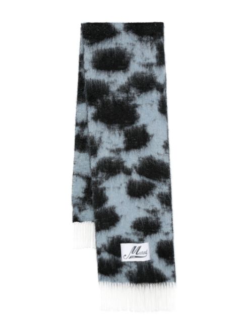 Marni leopard-print brushed scarf Men