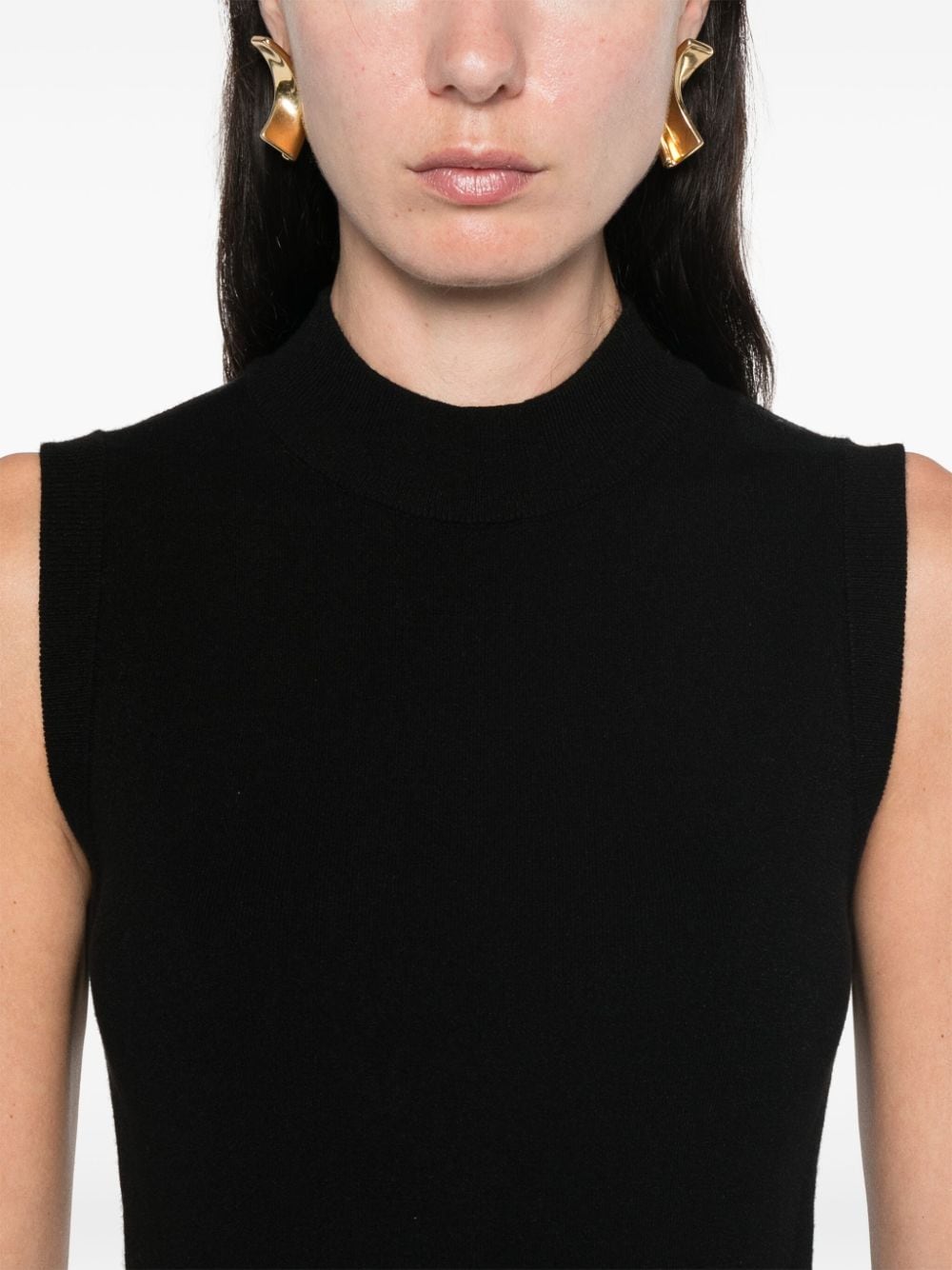 Shop Sonia Rykiel Logo-plaque Knitted Top In Black