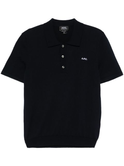 A.P.C. logo-embroidered polo shirt Men