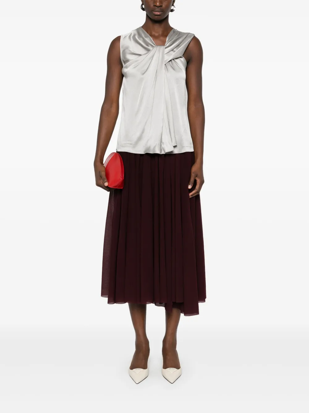 Alberta Ferretti Blouse met geknoopt detail - Grijs