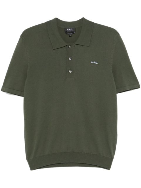 A.P.C. logo-embroidered polo shirt Men