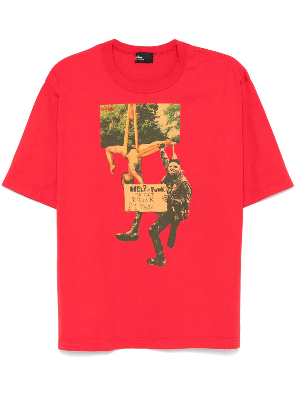 Kolor photograph-print T-shirt - Red