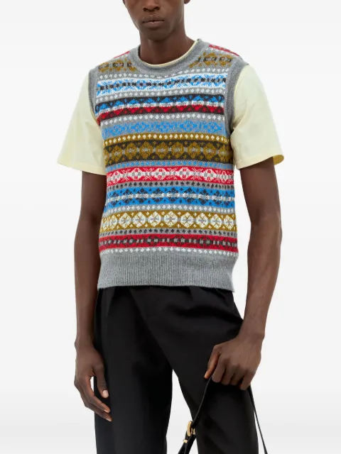 Wales Bonner Fair-Isle pattern sleeveless vest