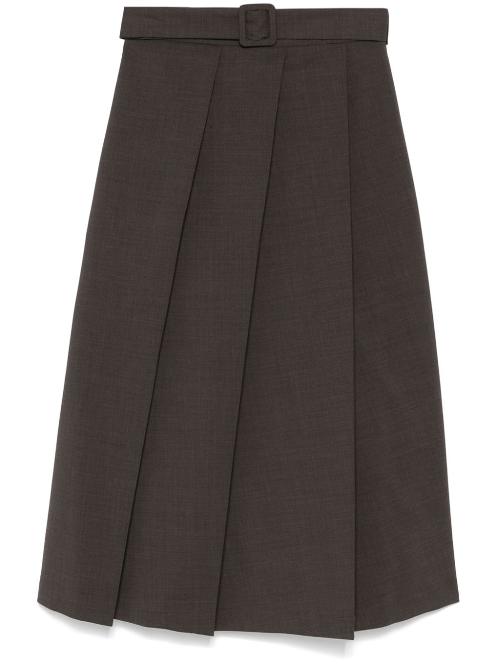 P.A.R.O.S.H. pleat-detail skirt - Brown