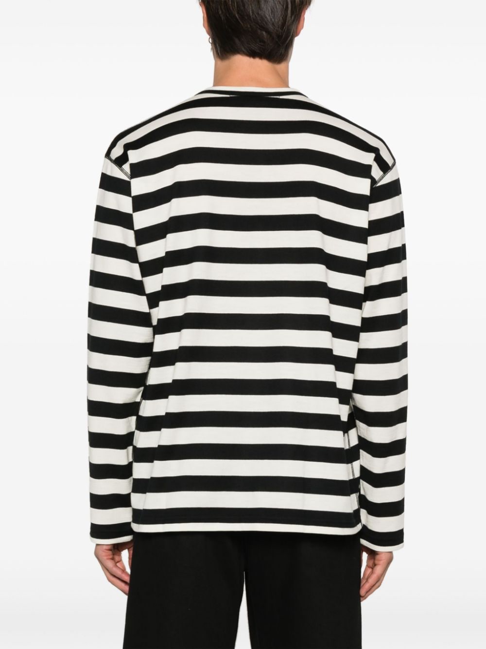 Shop Junya Watanabe Striped Sweater In White