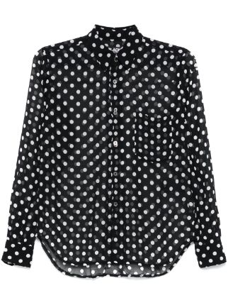 Black Comme Des Garcons Polka deals Dot Button Down Shirt in Black & White