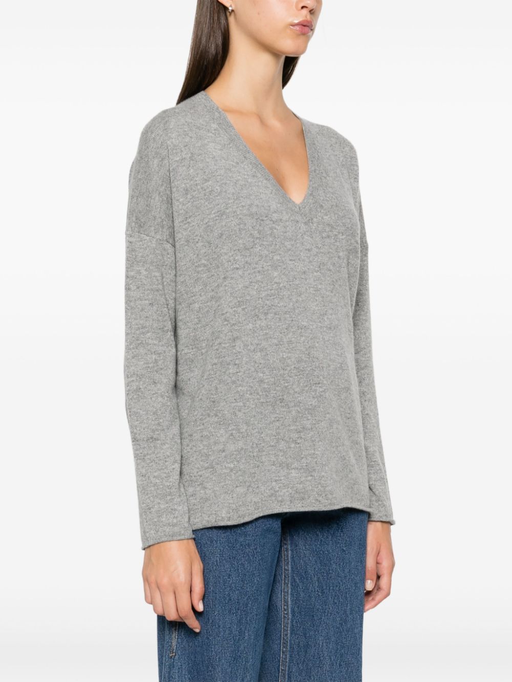 Shop Allude Cashmere Sweater In Grey