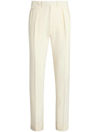 Ralph Lauren Purple Label Wool Gabardine Trousers | Neutrals
