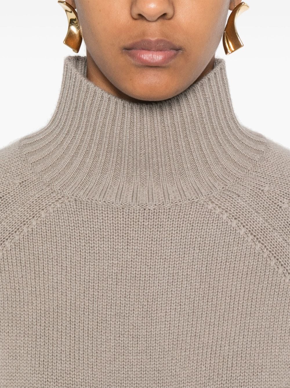 Shop Allude High-neck Sweater In Brown