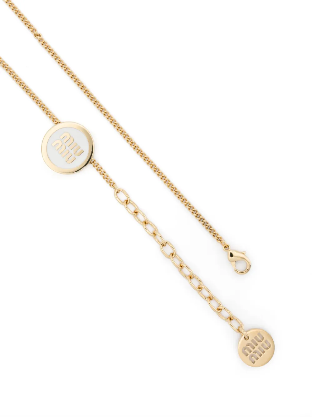 Fake Miu Miu logo-pendant necklace Women