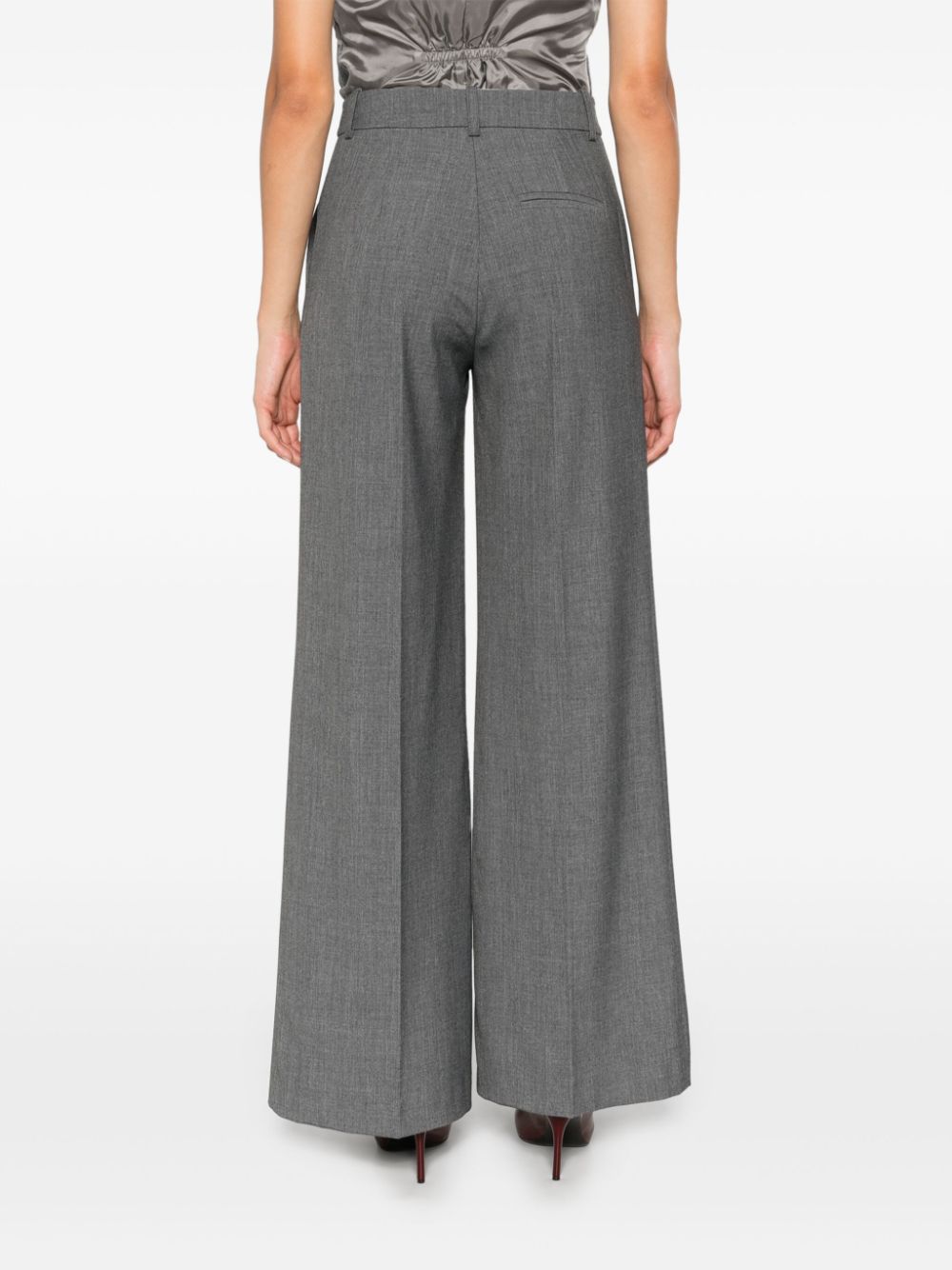 Shop Kaos Logo-plaque Palazzo Pants In Grey