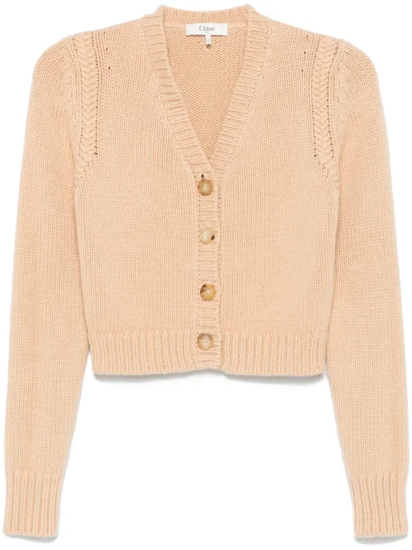 クロエ　Vネックカーディガン Chloé Vネック カーディガン | ニュートラル | FARFETCH JP
