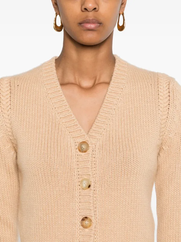 Chloé Cardigan à Col v Tons Neutres FARFETCH FR