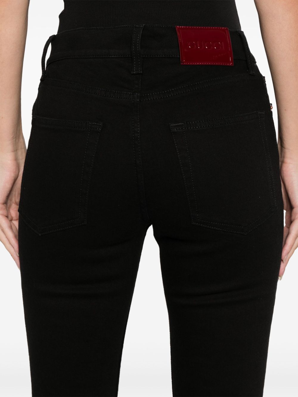 Shop Gucci Logo-patch Jeans In Black