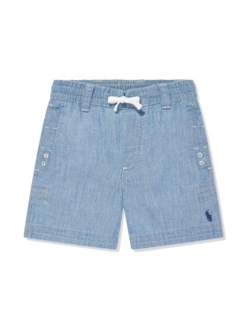 Ralph Lauren Kids shorts de mezclilla con logo bordado