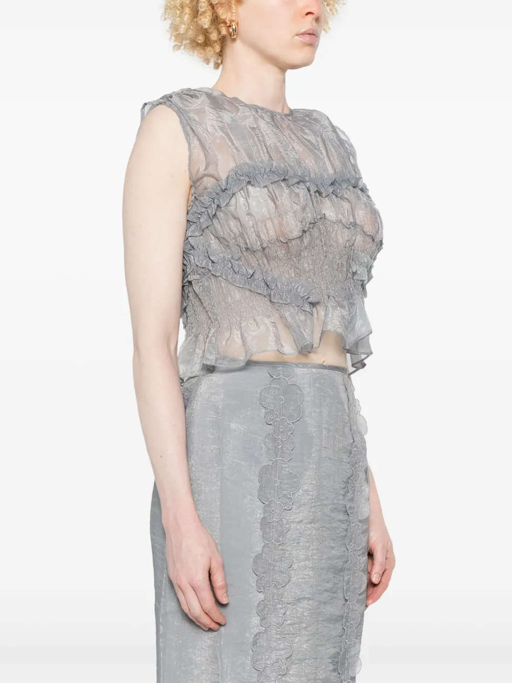 今だけの限定セール Cecilie Bahnsen FARFETCH | Grey | Top Uphi トップス