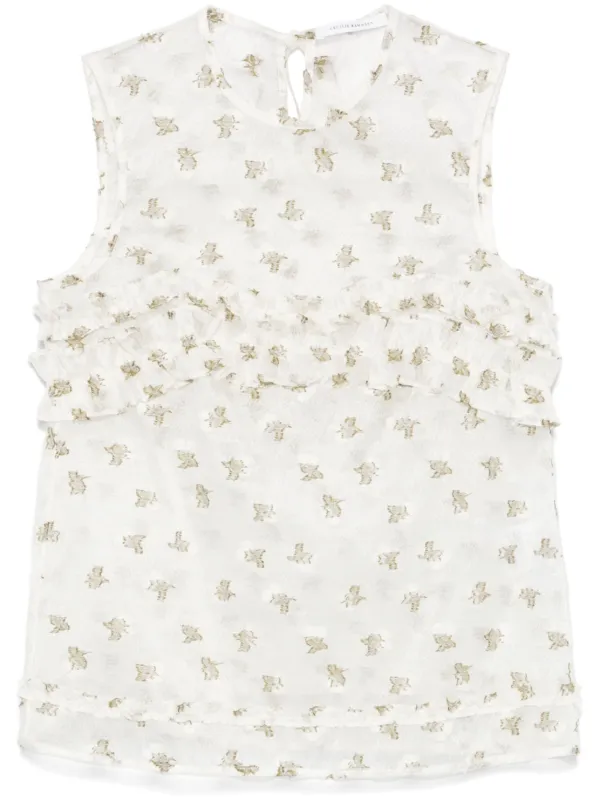 【Cecilie Bahnsen】OKSANA TOP CECILIE BAHNSEN OKSANA TOP – Jaune