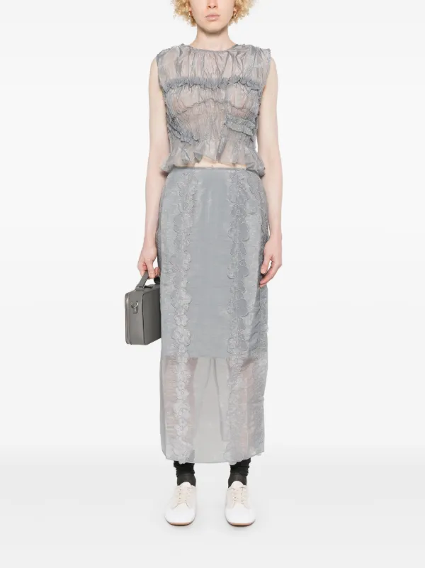 【Cecilie Bahnsen】OLYMPIA SKIRT OLYMPIA | SKIRT MAGNOLIA EMBROIDERY BLACK