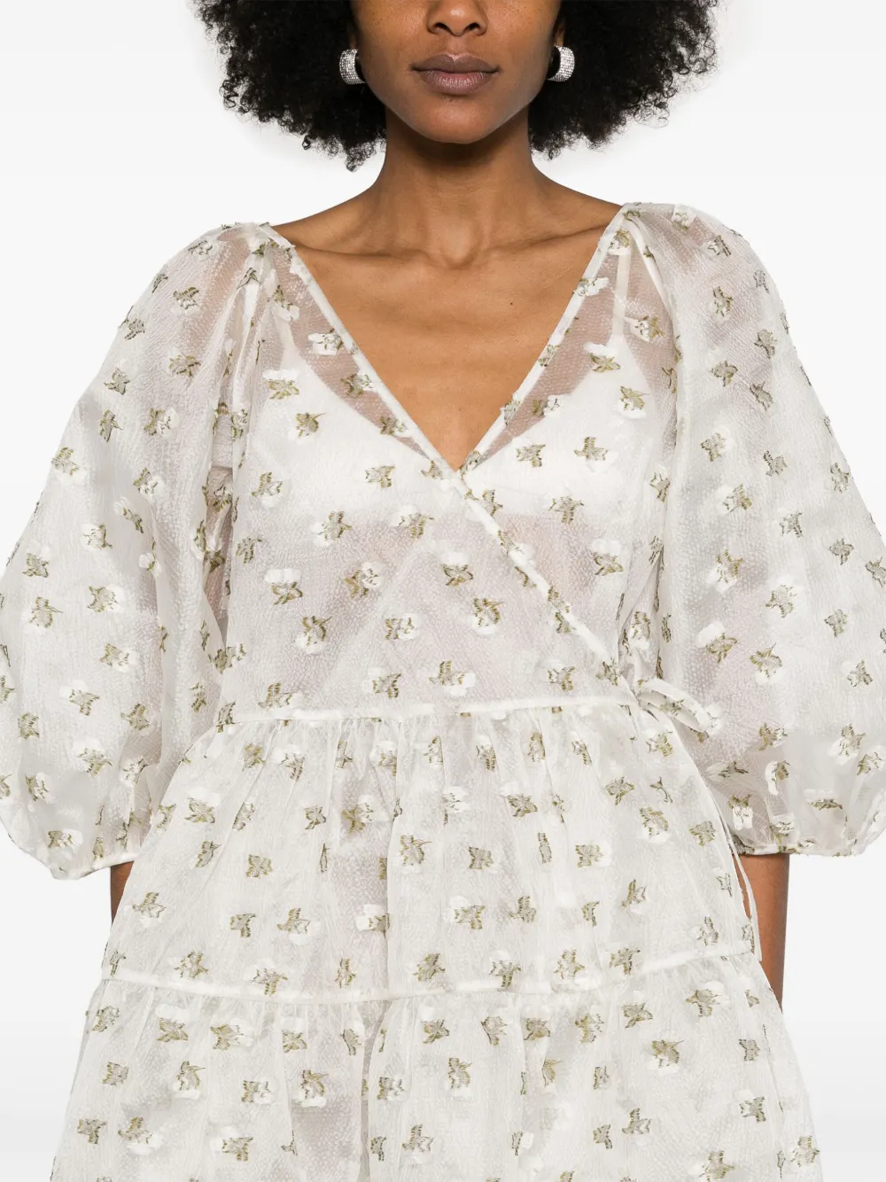 Cecilie Bahnsen Regitze midi-jurk Wit