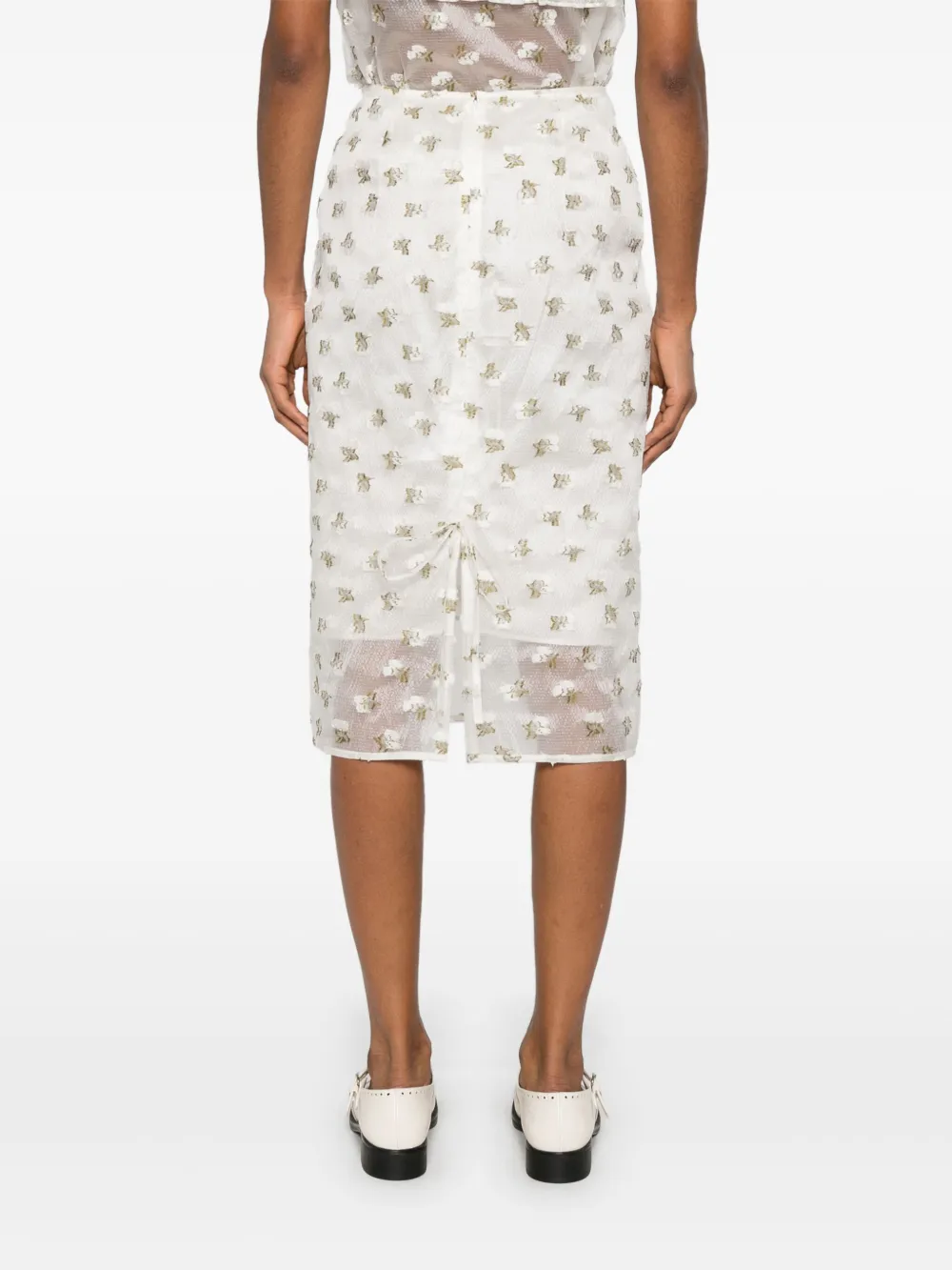 Cecilie Bahnsen Allegra midi-rok Wit