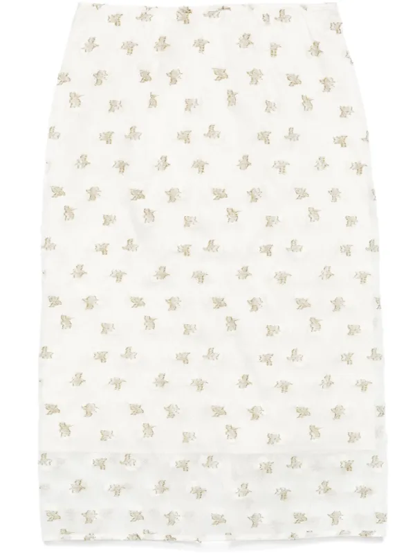 【CECILIE BAHNSEN】アリアナ スカート ARIANA | SKIRT UME FLORAL SEQUINS SILVER