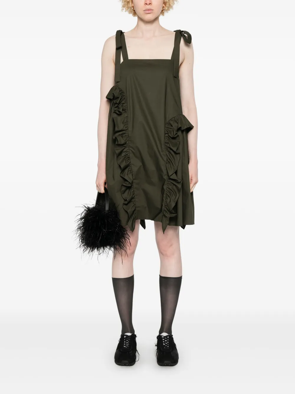 Cecilie Bahnsen Agata mini-jurk - Groen