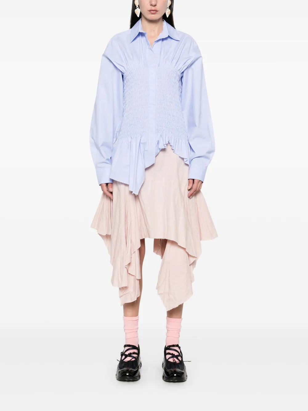 Marques'Almeida Flounce midi-rok - Roze
