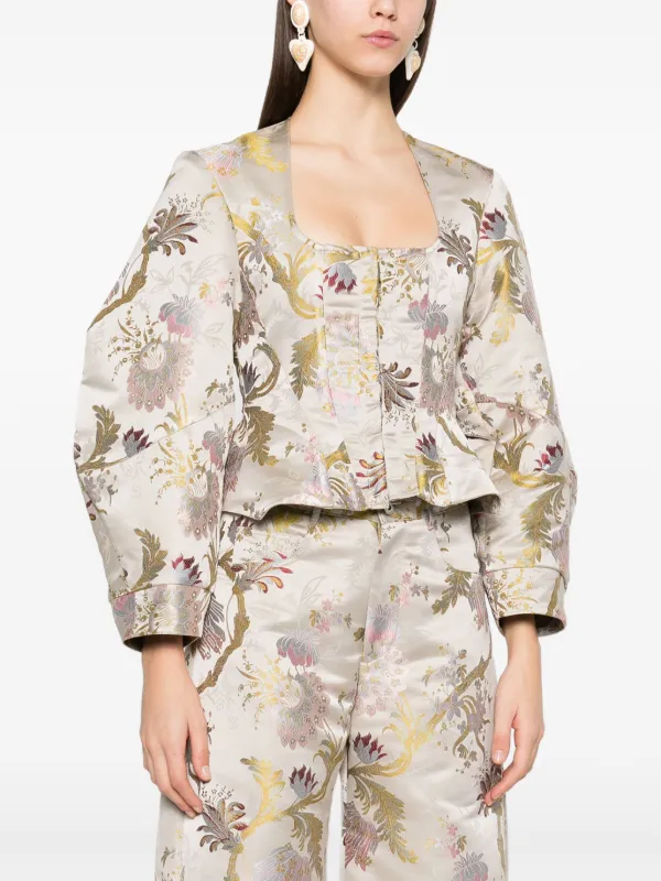 patterned satin blouse