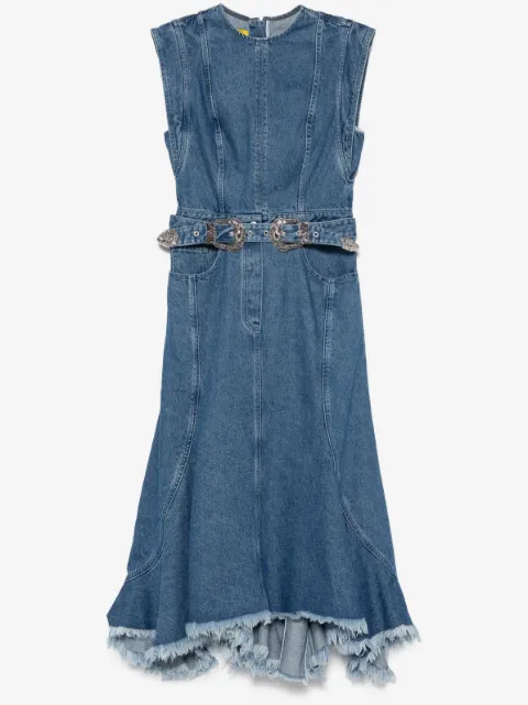 Marques'Almeida robe ceinturée en jean à coupe mi-longue