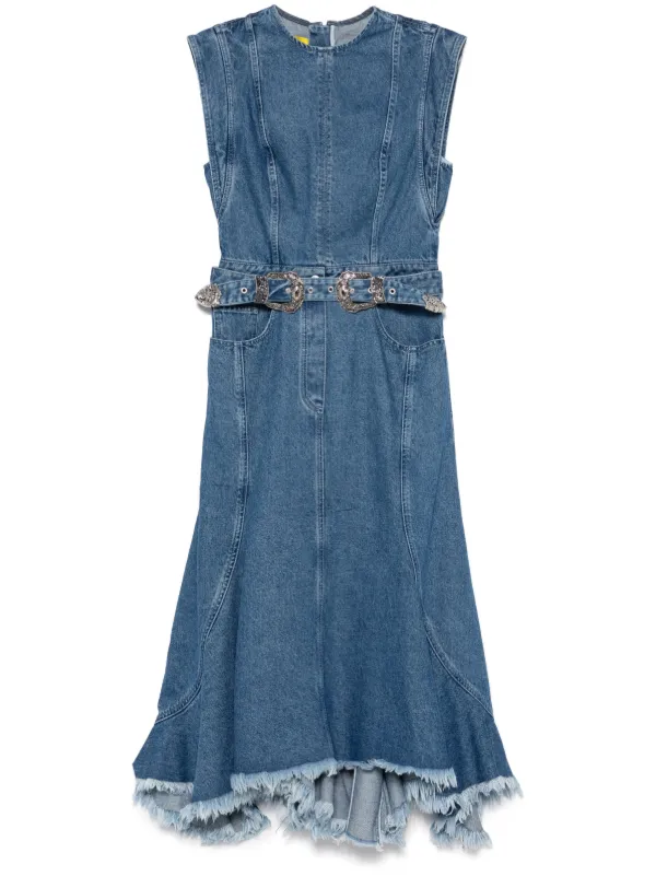 Marques'Almeida Denim Midi Dress Blue FARFETCH JO