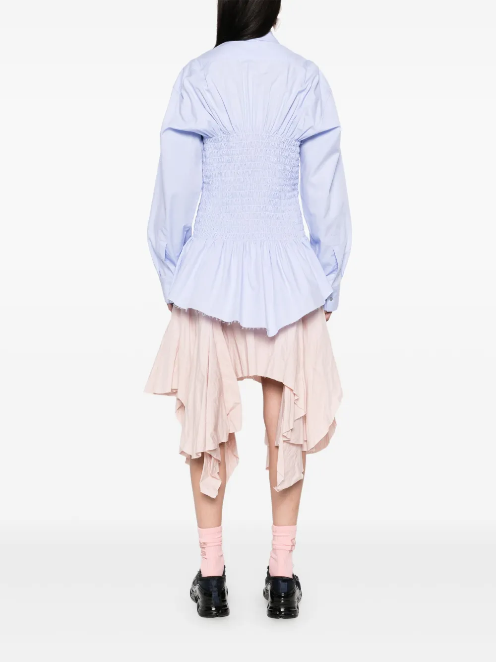 お歳暮ならオンライン Marques'Almeida FARFETCH | Blue | Shirt Smocked スカート