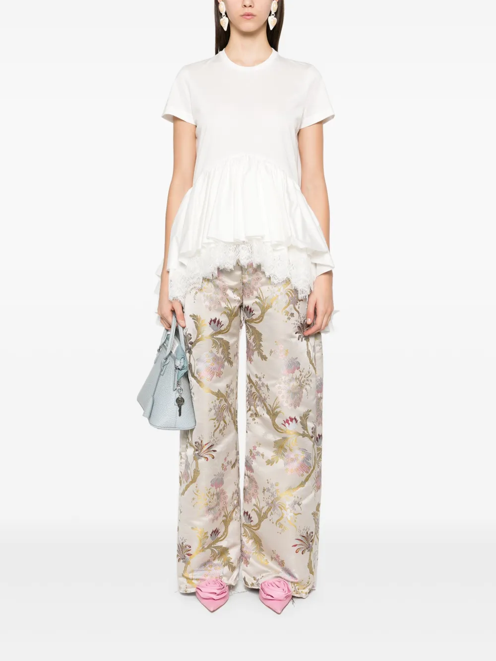 Marques'Almeida T-shirt met ruches - Wit
