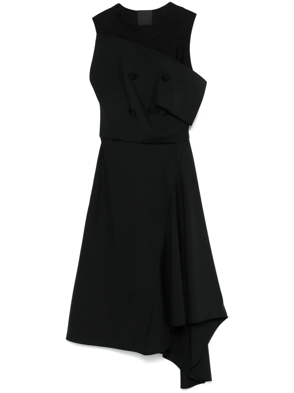 Givenchy robe mi-longue à design asymétrique | noir | Image 1