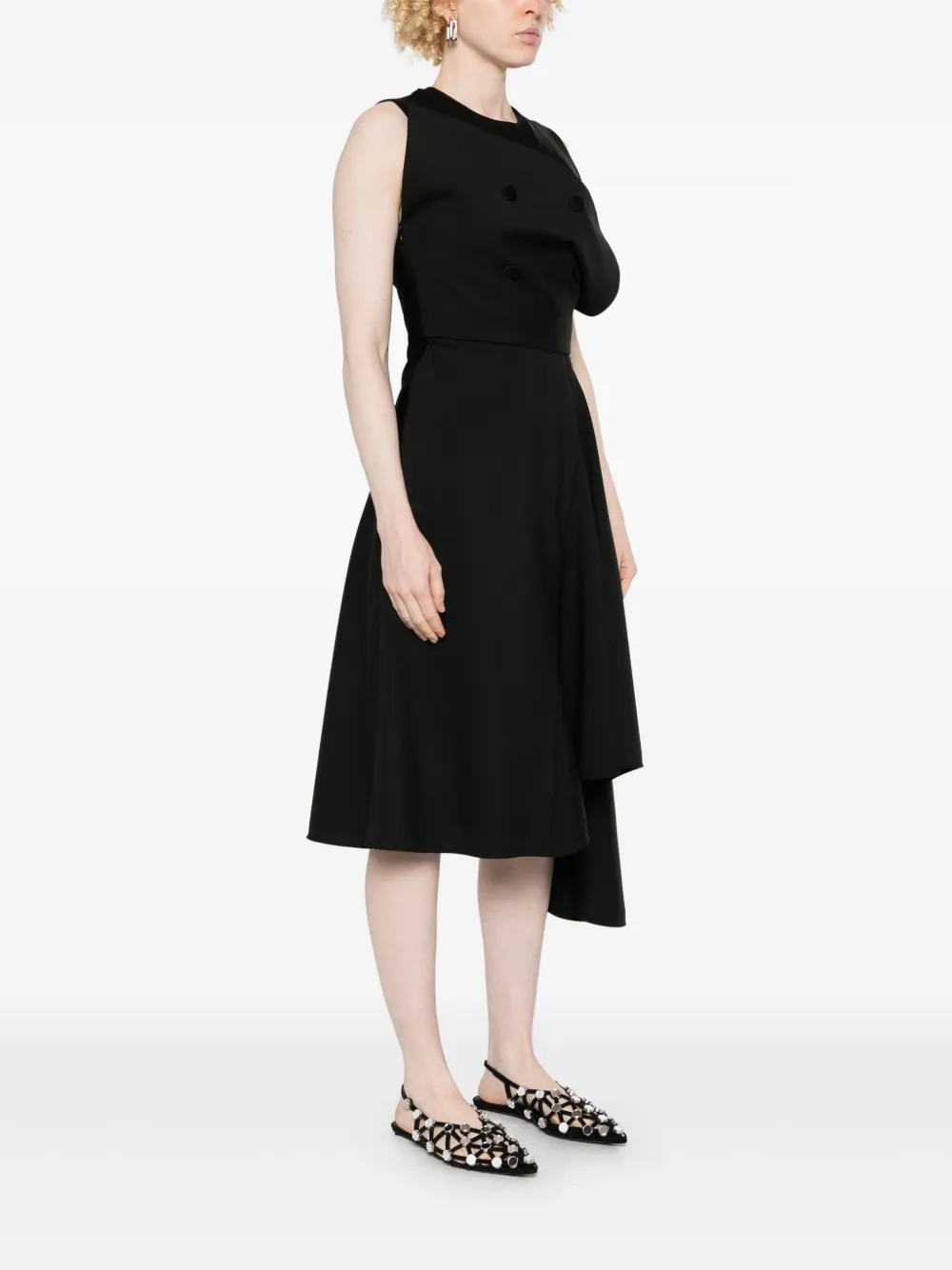 Givenchy Asymmetrische midi-jurk Zwart