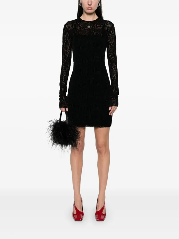 givenchy little black dress Cutout draped crepe mini dress - black