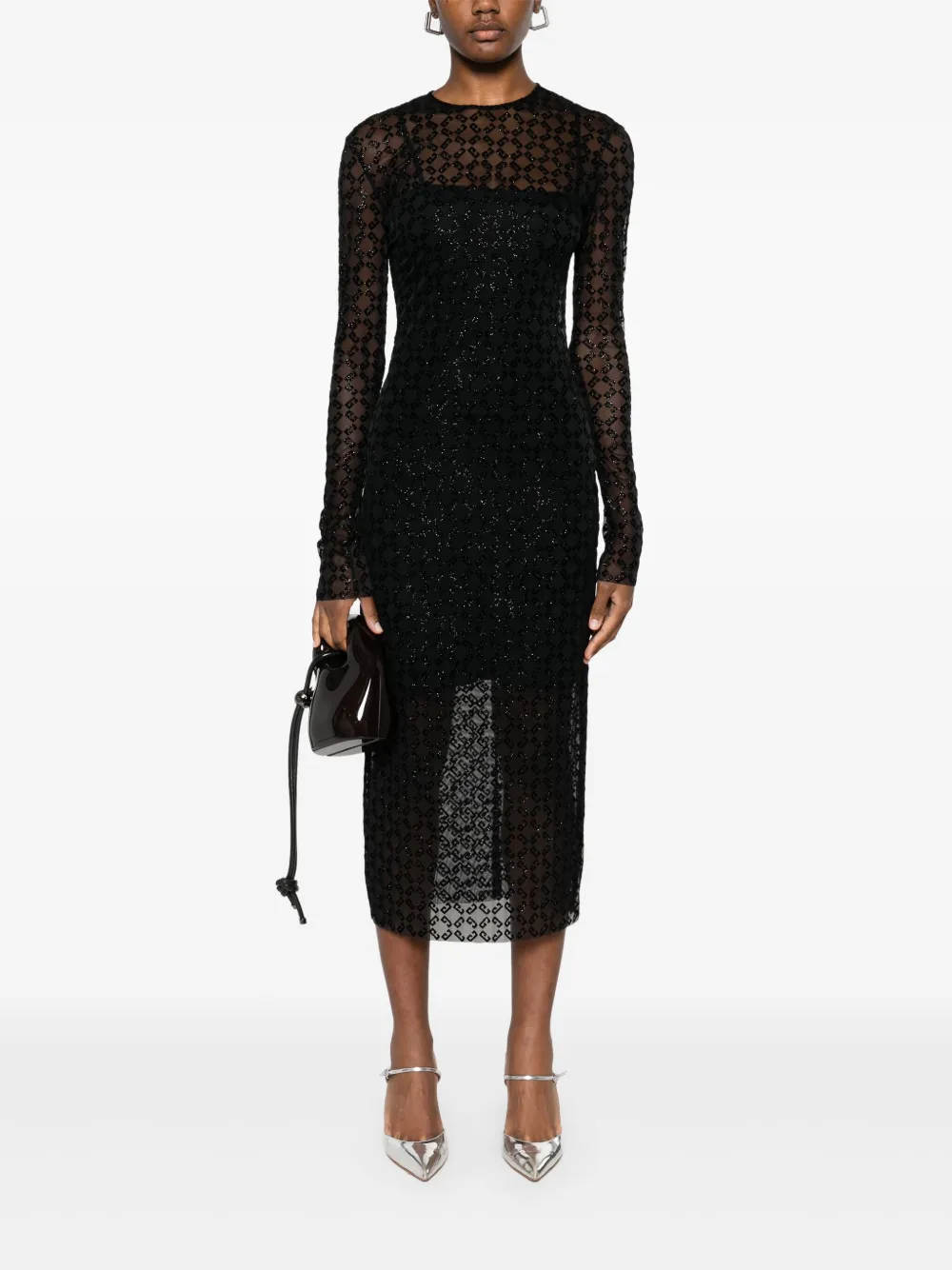 Givenchy Doorzichtige midi-jurk - Zwart