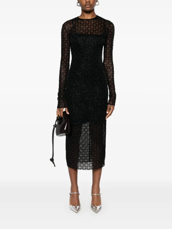 Givenchy Sheer Midi Dress | Black | FARFETCH Givenchy Sheer Midi Dress | Black | FARFETCH