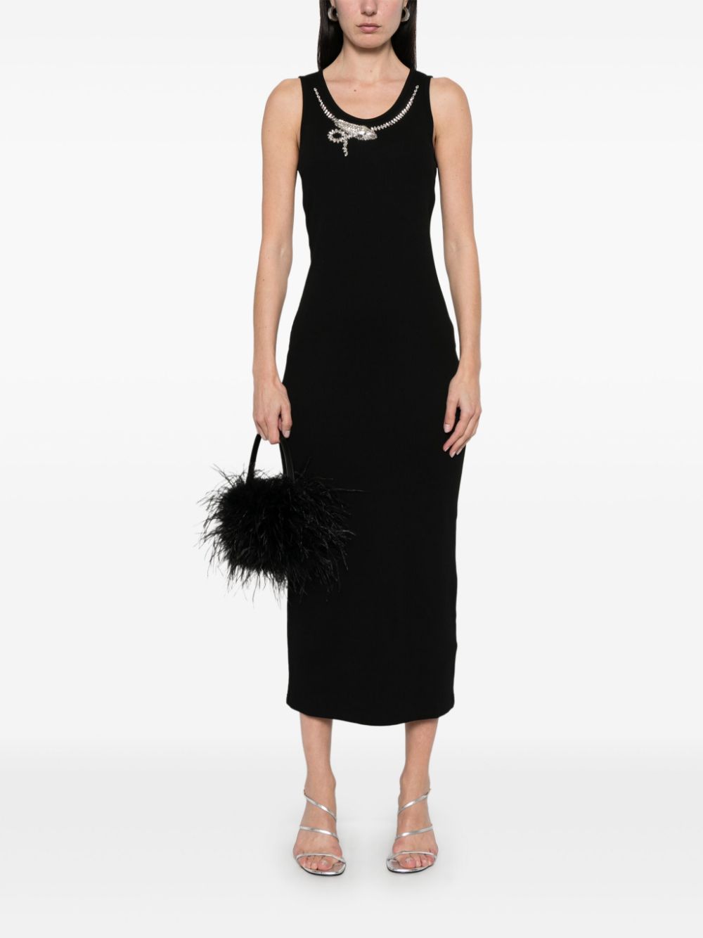 Givenchy snake-crystal midi dress – Black