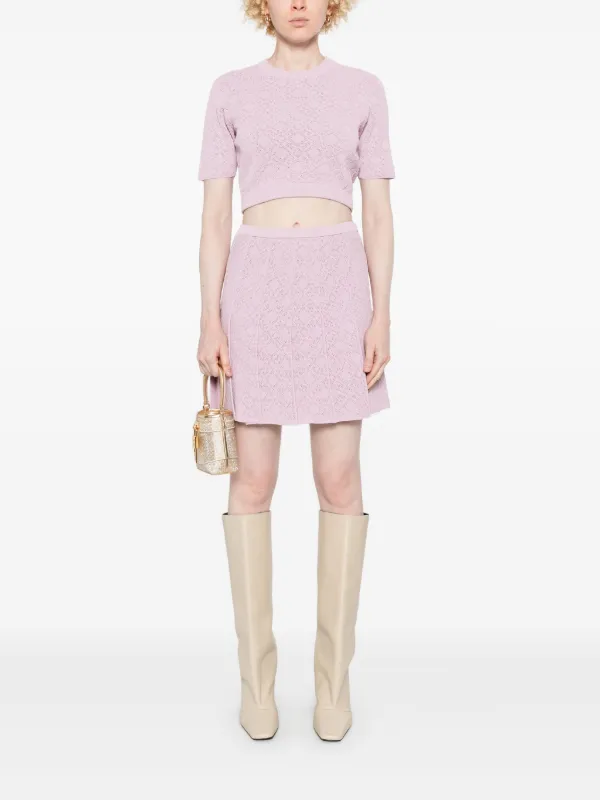 Givenchy logo-knit Crop Top | Pink | FARFETCH