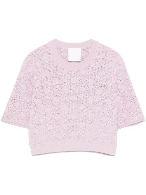 Haut crop en maille à logo - Givenchy - Modalova