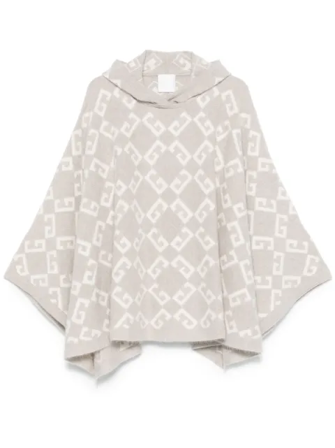 Givenchy poncho con logo en intarsia