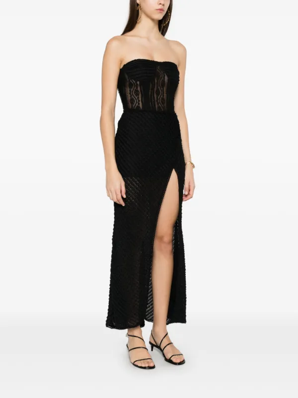 fitted lace wedding dress Ombré Boho Maxi Dress - Madison Black