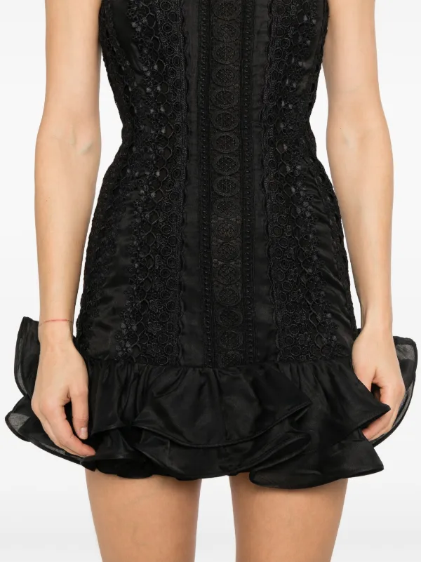 Charo Ruiz Ibiza Vestido Corto Pralle Negro FARFETCH CO