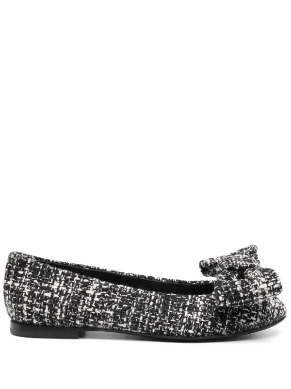 AGL Tweed Ballerina Shoes Black FARFETCH PH