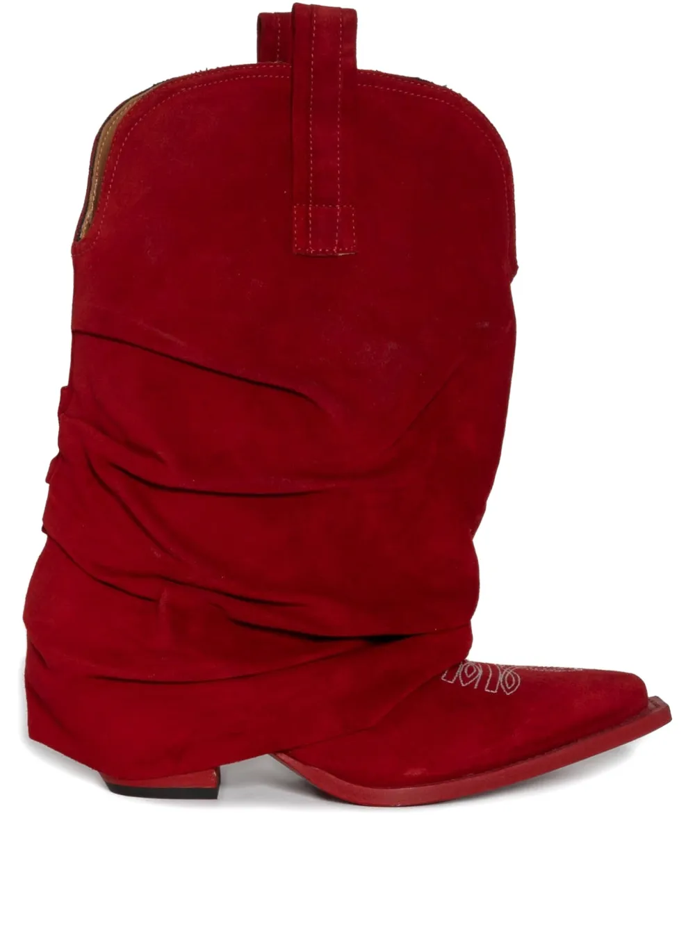 R13 embroidered leather boots - Rosso