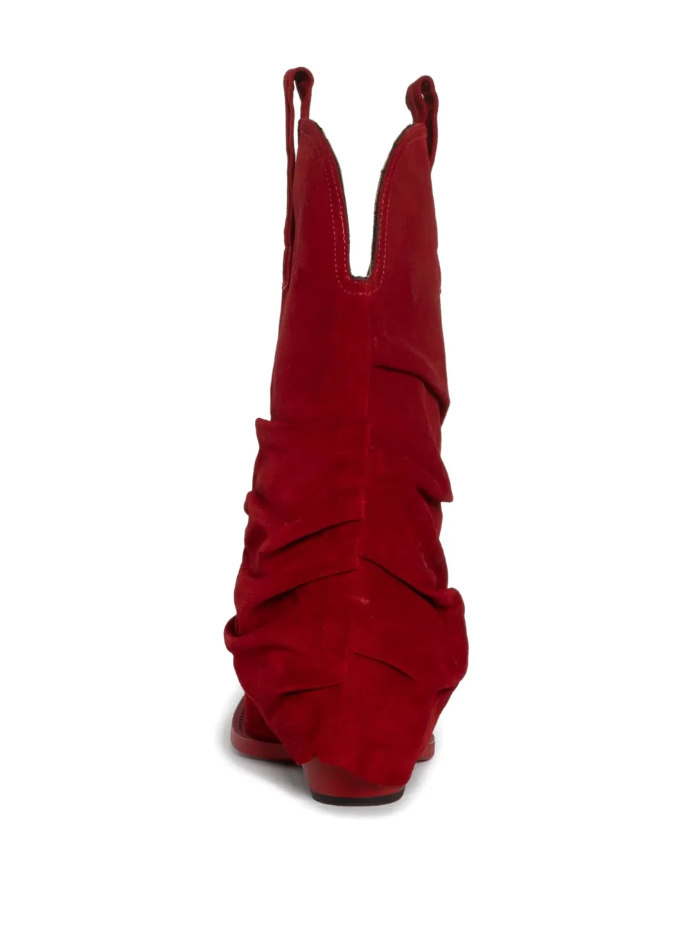 R13 Leren laarzen met borduurwerk Rood