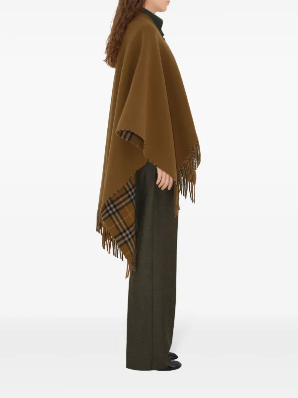 【BURBERRY】WOOL CAPE Burberry Check Wool Cape | Brown | FARFETCH