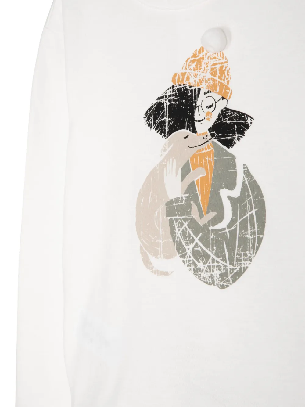 Il Gufo T-shirt met print Wit